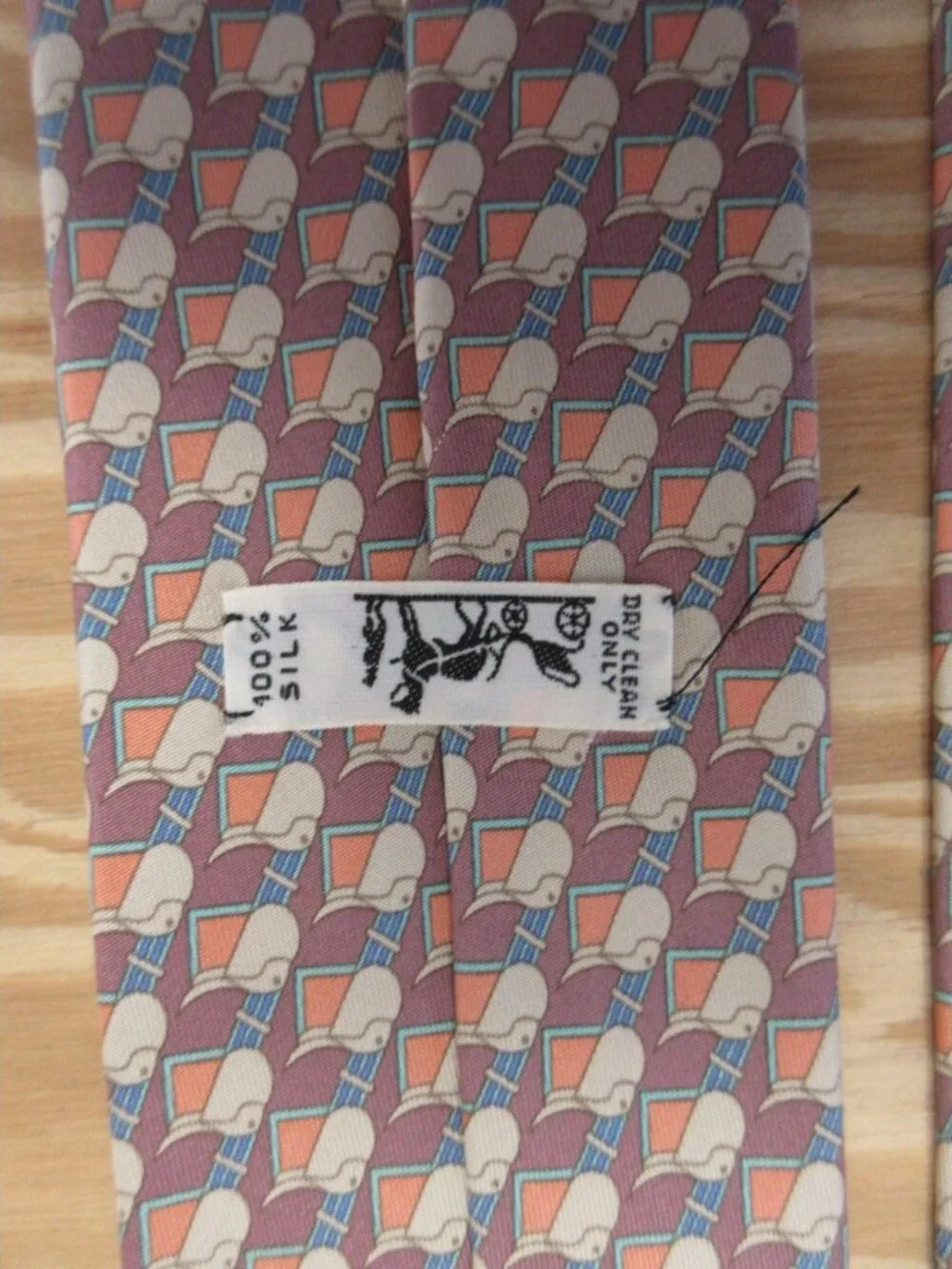 VINTAGE Hermes Neck Tie Silk Equestrian Woven Made in France 7144 FA